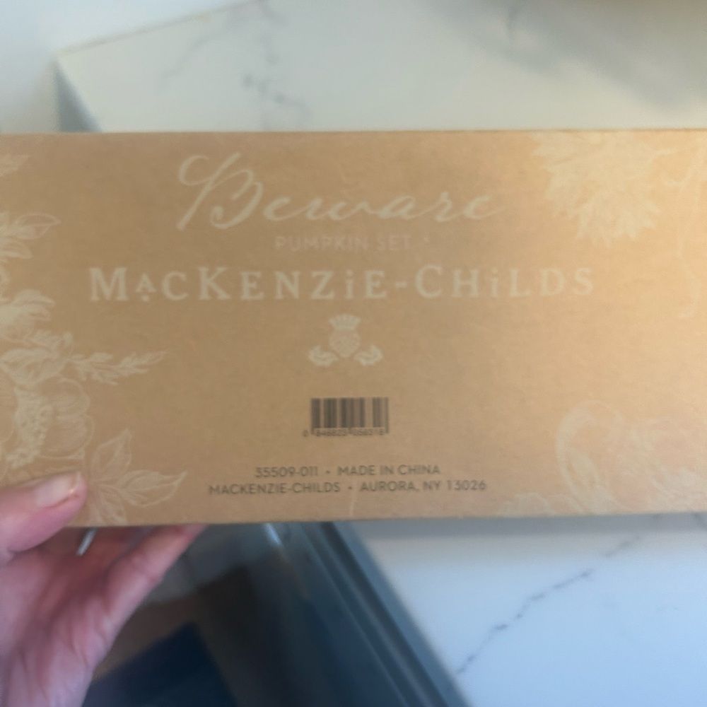 MacKenzie-Childs "Beware" Resin Pumpkin Decor set - Picture 6 of 6